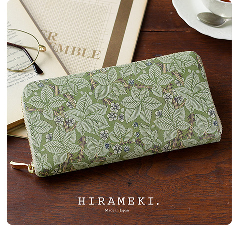 ホワイトキャンバス/ラウンドファスナー長財布