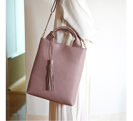 ピンクパープル ショルダートートバッグ 母の日ギフト