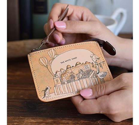 アートヌメレザー ファスナーコインケース ホワイトショップ 母の日ギフト