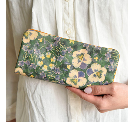 ラウンド ラウンドファスナー長財布 ビオラブルー グリーン 母の日ギフト