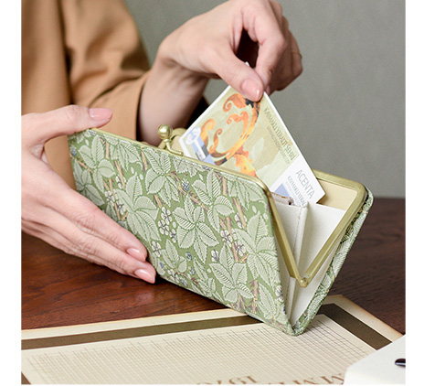 グリーン スリムガマグチ長財布 母の日ギフト