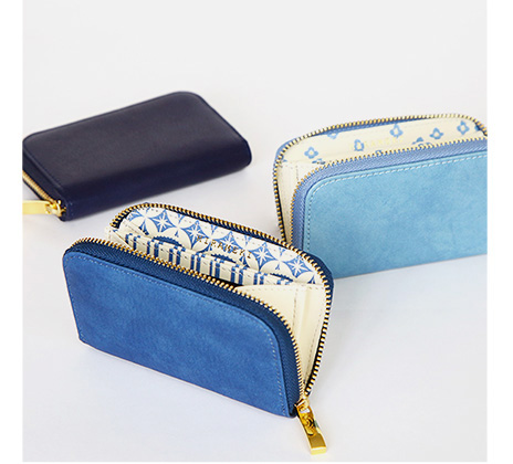 ブルーアート ファスナー小銭入れ ブルー 母の日ギフト