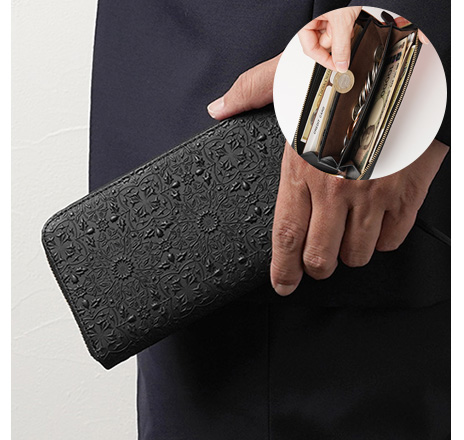 モリス-クラシック-ミニラウンドファスナー長財布全2色￥22,000