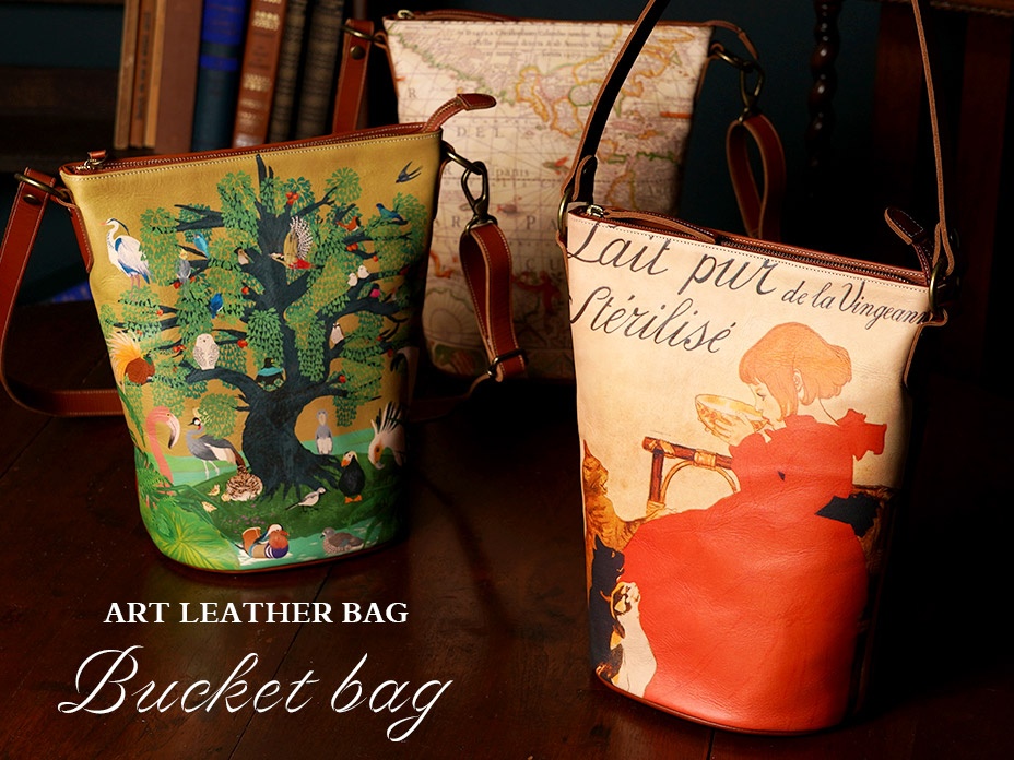 ART LEATHER BAG Bucket bag