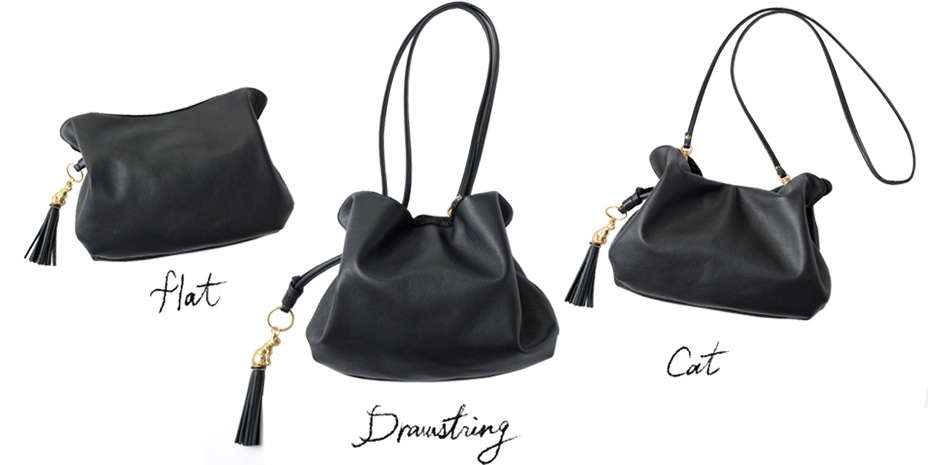 バケットポシェット Flat・Drawstring・Catの3つのシルエット