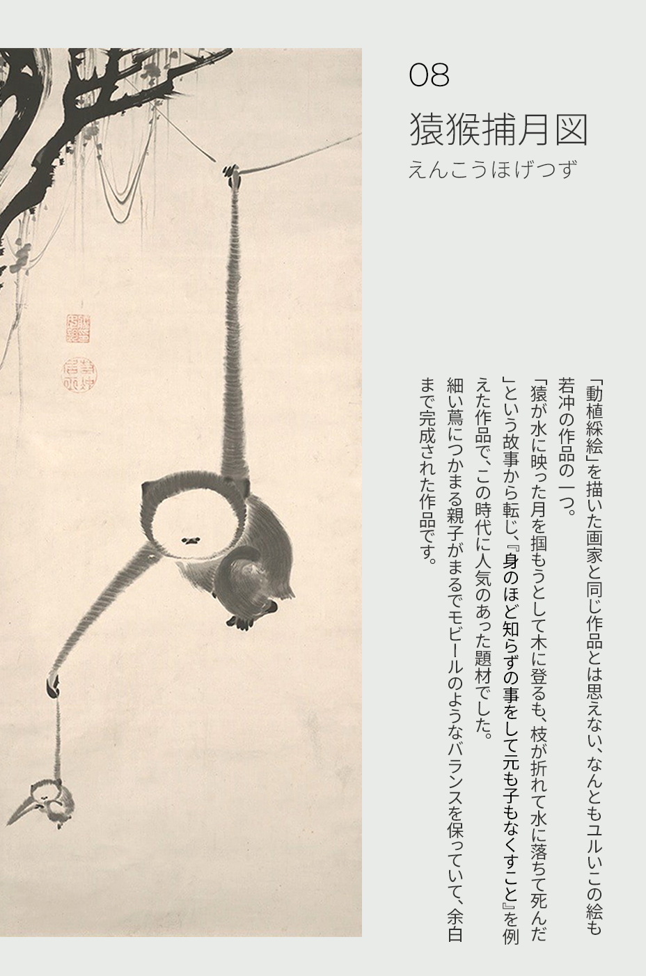 猿猴捕月図 ご紹介について